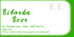 biborka beer business card
